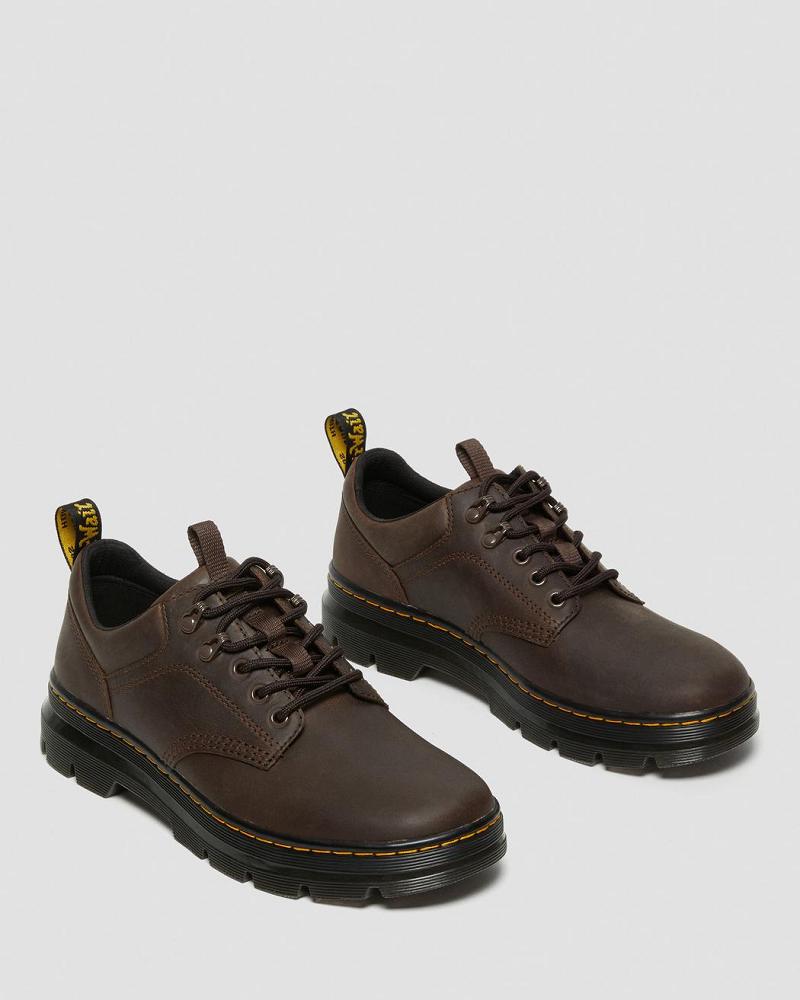 Men's Dr Martens Reeder Crazy Horse Leather Casual Shoes Dark / Brown | AU 477RVD